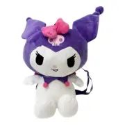 kuromi Sitting Plush Backpack Purple w/ Pink Bow