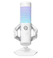 ASUS ROG CARNYX White Gaming Microphone,Studio-grade 25 mm condenser capsule, 192 kHz / 24-bit sampling rate, High-pass filter, ASUS Aura Sync