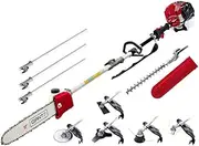 Giantz Pole Saw, 65cc Hedge Trimmer Brush Cutter Poles Tree Pruner Chainsaw Cordless Petrol Hand Power Chainsaws Home Garden Farm Whipper Snipper Tool Saws, 2 Stroke with Goggle Gloves Ear Muffs 7 in1