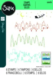 Sizzix A5 Clear Stamps Set 6PK Cosmopolitan, The View by Stacey Park : July 202