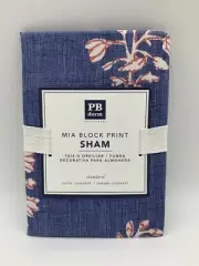 Pottery Barn Teen Dorm Mia Block Print Sham Standard Blue #G418