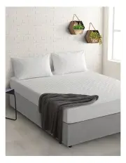 [Natural Home] Organic Cotton Quilted Mattress Protector in White