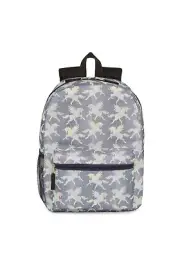 Girls, Flying Unicorn Faded Pattern, Travel School Canvas Backpack, Blue Grayish