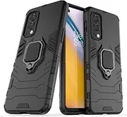 [2ndSpring] Case for OnePlus Nord 2 5G,Hybrid Heavy Duty Protection Shockproof Defender Kickstand Armor Case Cover,Black