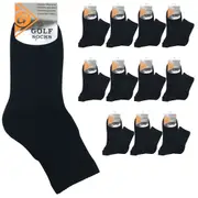 12 Pairs GOLF SOCKS Crew Quarter Plain Sports Cotton Casual Cushion Foot BULK