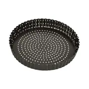 Bakemaster Perfect Crust Loose Base Carbon Steel 23cm Quiche Pan Round Black