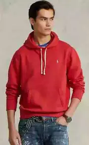 Polo Ralph Lauren Men's SZ 3XL-Tall Gold Fleece Lined Pullover Hoodie Red