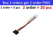 5Pcs IDE/Molex 4-Pin Male To Serial ATA SATA 15-Pin Female Power Adapter Cable