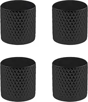 SING F LTD 4Pcs Black Guitar Tone Volume Control Knobs Metal Flat Top Control Knobs Fits 6mm Diameter Shaft For Electric Guitars Bass Replacement Part