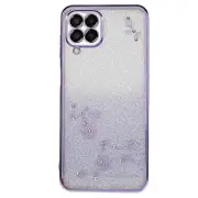Phone Case for Samsung Galaxy M32 (Global Version) 4G/M22,Flower Gradient Glitter Cover