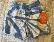 Wonder Nation Boys Blue Eclipse Tie Dye Weekend Casual Shorts XS (4-5) Fun
