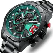 Fashion Wristwatches for Men Casual Luminous Hands Stainless Steel Bracelet Chronograph Quartz Watches