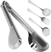 Happyyami Kitchen Essentials Stainless Steel Serving Spoons Metal Tableware for Home Restaurant