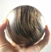 80 mm Natural Golden sand Crystal Quartz Rock Quartz Gem sphere ball +stand