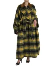 Dolce & Gabbana Checkered Trench Coat in Sunny - Italian Craftsmanship Women