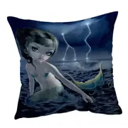 Beautiful Ocean Mermaid the Storm Chaser Cushion Cover