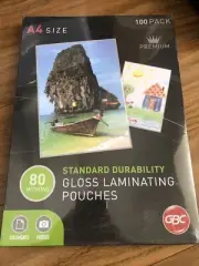 80 MICRON A4 GBC Signature Laminating Pouches High Plastic Glossy Finish 100pk