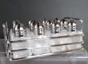 Mini Salt & Pepper Shakers 12 individual .5 Oz Glass ss chrome Buffet Wedding ex