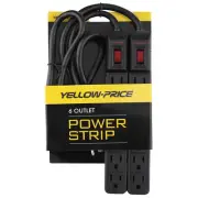 Wall Mountable Surge Protector Power Strip 2FT Cables with 6 Outlet Plugs US