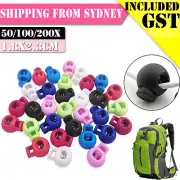UP 200PCS Cord Lock Toggle Stopper Spring Loaded Cord Closure Clips Accessories