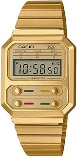 [Casio] A100WEG-9A Unisex Gold Digital Watch with Gold Band