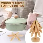 Wooden Tree Trivet Set for Hot Dishes Heat-resistant Foldable Tree-Shaped grZIm