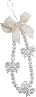 [Generic] Phone Charms Strap,Pink Cute Phone Charms Aesthetic Love Phone Chain Girl Beaded Phone Strap Pearl Beaded Lanyard Jewelry
