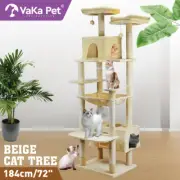 VaKa 184cm Road Cat Tree Tower Scratching Post Scratcher Condo with Big Hammock