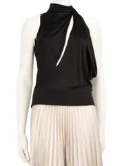 Black Sleeveless Cut Out Detail Top