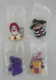 VINTAGE MCDONALDS ZIPPER PULLS 1988 GRIMACE RONALD BIRDIE HAMBURGLAR SET OF 4