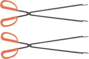 Cabilock 2pcs Tongs Cleaning Trash Litter Grabber Seniors Cleaner Fire Place Tools Outdoor Picker Removal Litter Claw Tong Outside Multifunctional Grippers Metal