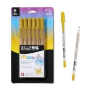 Sakura Gelly Roll Metallic Gel Pens, 6 Piece Gold, 6 Pack