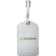 Leather 20cm Bag Tag Wander Travel Baggage Luggage Suitcase Label Accessory WHT