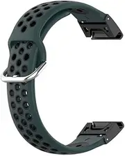 [BKUANE] 22 26mm Silicone Watchband Quick Straps For Garmin 5X 5 Plus Fenix 6 6X Pro 3HR 935 945 Fenix 7X 7 Smart Watch Band Bracelet (Color : Armygreen black, Size : XL)