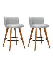 [Artiss] Wooden Kitchen Bar Stools in Grey