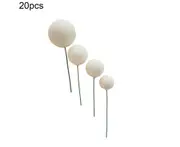 20Pcs/Set Ball Cake Toppers Lightweight No-Odor No Burr Insert Card DIY Decoration Foam Baby Shower Birthday Party Dessert Topper Cake Decoration - White