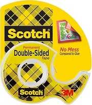 Scotch Double Sided Tape with Dispenser, Narrow Width, Engineered for Holding, 12.7mm x 6.35m (136)