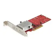 StarTech Dual M.2 PCIe SSD Adapter Card, NVMe or AHCI NGFF M-Key SSD - PEX8M2E2