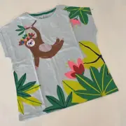 NEW MINI BODEN 11-12 Yr Sparkly Sloth Animal T-shirt Top Tee Girls