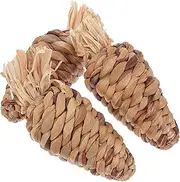 VILLFUL 3pcs Handmade Rabbit Chew Natural Grass Carrot Nibbling Plaything for Animals Durable Chinchilla Hamster Supplies Fun Teeth Grinding Balls