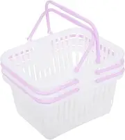 Levemolo 3pcs Small Plastic Baskets with Handles Portable Shower and Beach Tote Storage Bins for Home Kitchen Picnic and Organization Random Color