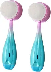 SAFIGLE 2-sided Facial Cleansing Brush Silicone Face Scrubber Deep Pore Cleaning Gentle Bristles Skincare Tool