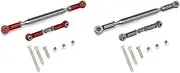 LKHNO 2Pcs Adjustable Steering Linkage Servo Link Pull Rod Turnbuckle for MN D90 MN-90 FJ-45 1/12 RC Car Crawler Grey Red