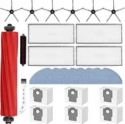 23 Pack Accessories Set for Roborock S7 MaxV Ultra S7 Pro Ultra Robot Vacuum Cleaner, 1 Mainbrush, 1 Self-Cleaning Brush, 4 Filters, 4 Mop Pads, 6 Sidebrushes, 6 Dust Bags, 1 Cleaning Brush