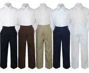 2pc Infant Boy Baby Teen Formal Party Tuxedo Suit White Shirt & Pants set Sm-20