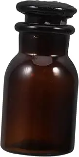 ULTECHNOVO Glass Bottle Reagent Wide Mouth Water Bottle Dropper Bottle Laboratory Glassware Wide Mouth Amber Reagent Bottle Glass Reagent Chemical Bottle Amber Jars Brown