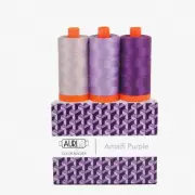 Amalfi Purple Thread Trio: 3 Large Spools, 50wt Cotton, 1,422 Yards Each