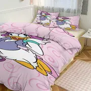 Bed Sheets g192 Daisy Duck Print Bedding Set Pattern Duvet Cove Set 3 Pieces 1 Quilt Cover And 2 Pillowcases for Women Men Teens tq192 Bed Sheets
