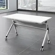 Folding Conference Table, Movable Splicing Simple Rectangular Table, Large Storage Capacity, Width Desktop For Trainer Conference Room Classroom, One Table Multi-purpose(160*50cm/63*19.7in)