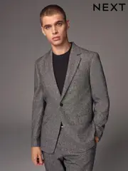 Charcoal Grey Slim Fit Donegal Suit Jacket (N54901) | $90